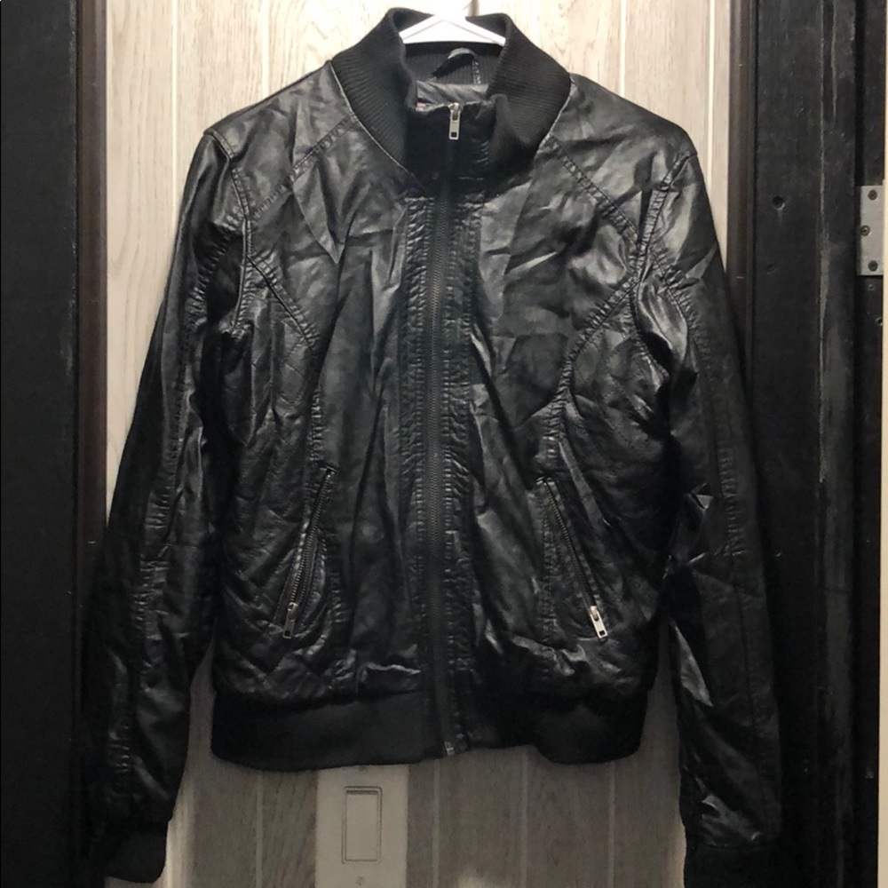 Black leather jacket